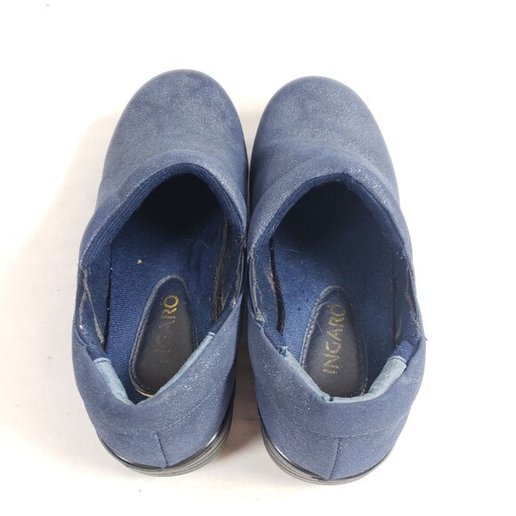 Ingaro Womens Size 7 Slip On Clogs Blue Glitter Textile - Picture 7 of 8